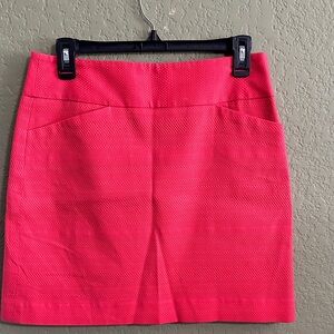 LOFT Bright Pink Textured Mini Skirt